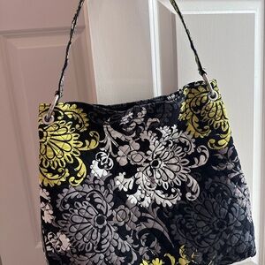 Vera Bradley Black and Yellow Floral Shoulder Bag